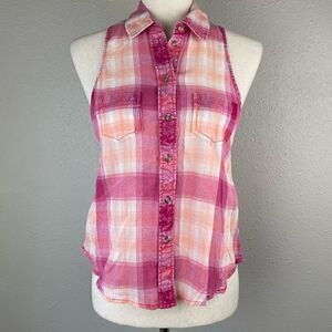 American Eagle Outfitters Sleeveless Button Down Shirt Size XS EUC